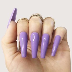 24pcs Solid False Nail & Nail File & 1sheet Tape